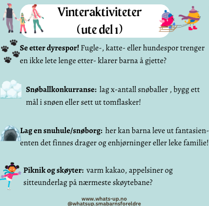 Vinteraktiviteter (ute: del 1) med vinterbingo!