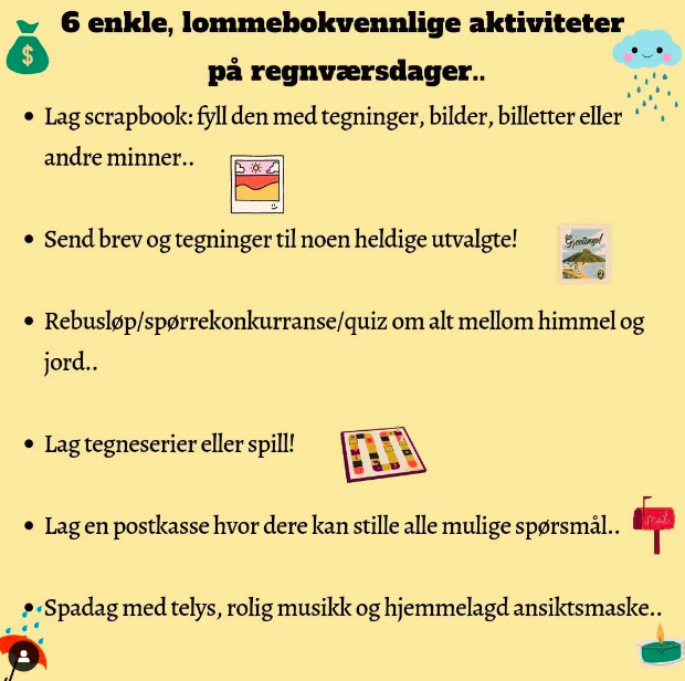 Tips til regnværsdager!